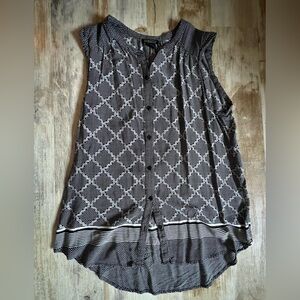 Lucky Brand Black and White Patterned Top